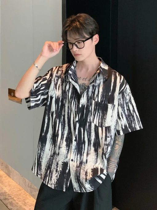 Riolio New Tie-dye Short Sleeve Shirts For Men Beach Streetwear Oversized T Shirt Man Elegant Fashion Harajuku Hawaiian Tops - Image 7